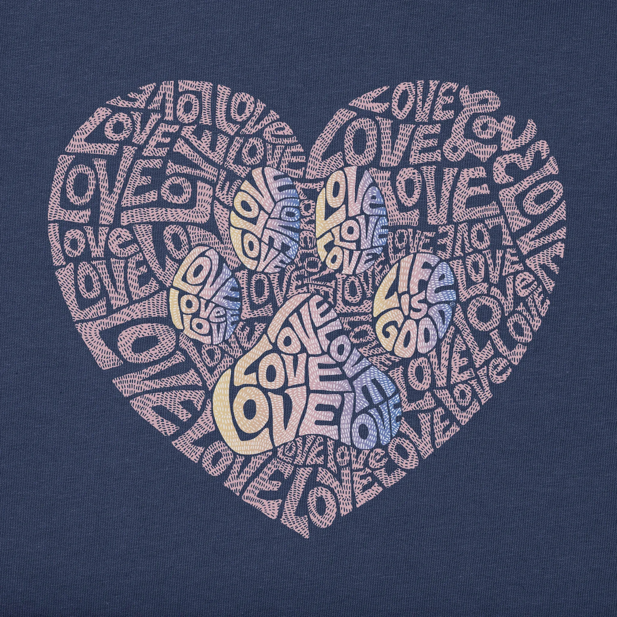 Women's Animal Heart Short Sleeve Crusher Tee Life is Good