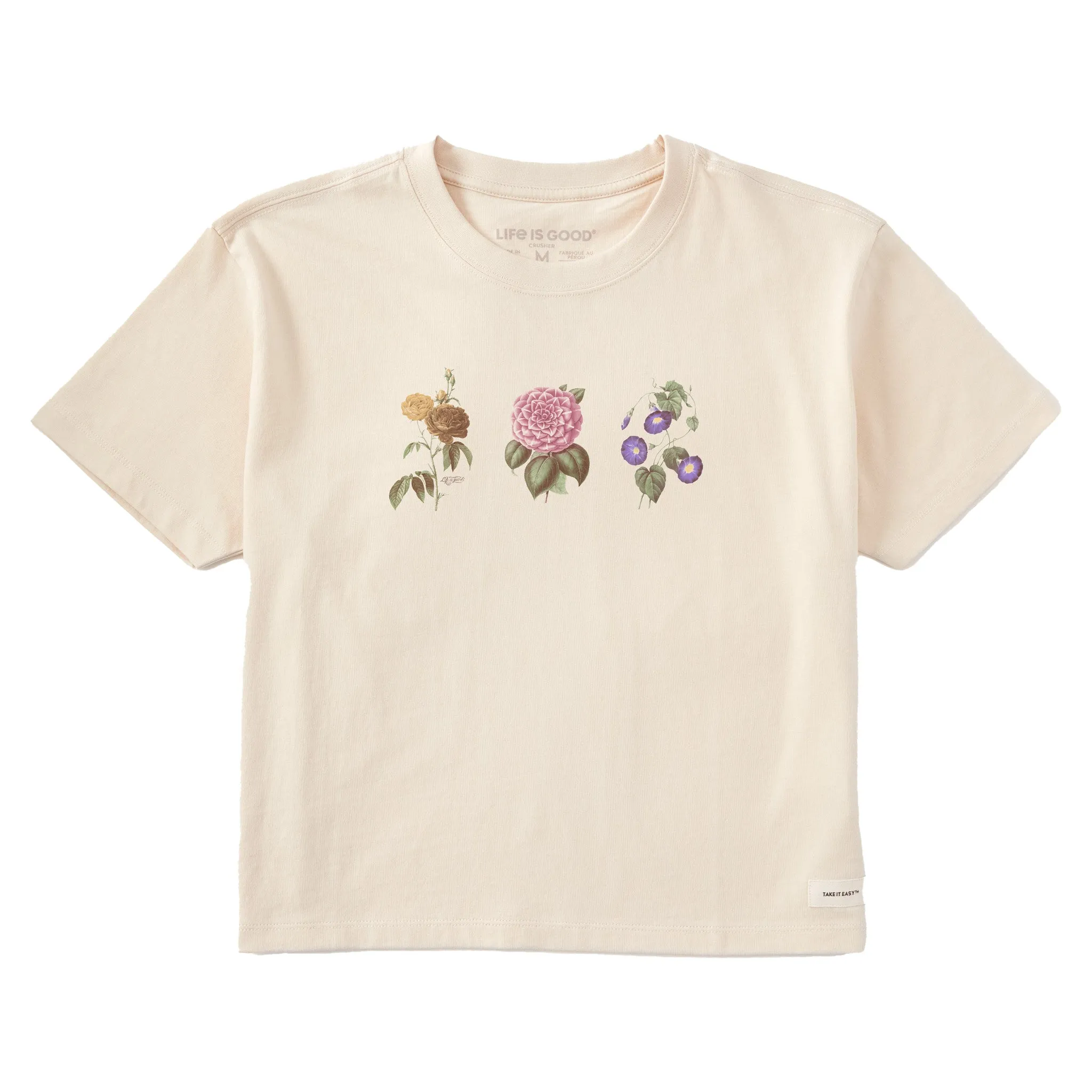 Women's Antique Botanicals Short Sleeve Crusher Boxy Tee Life is Good