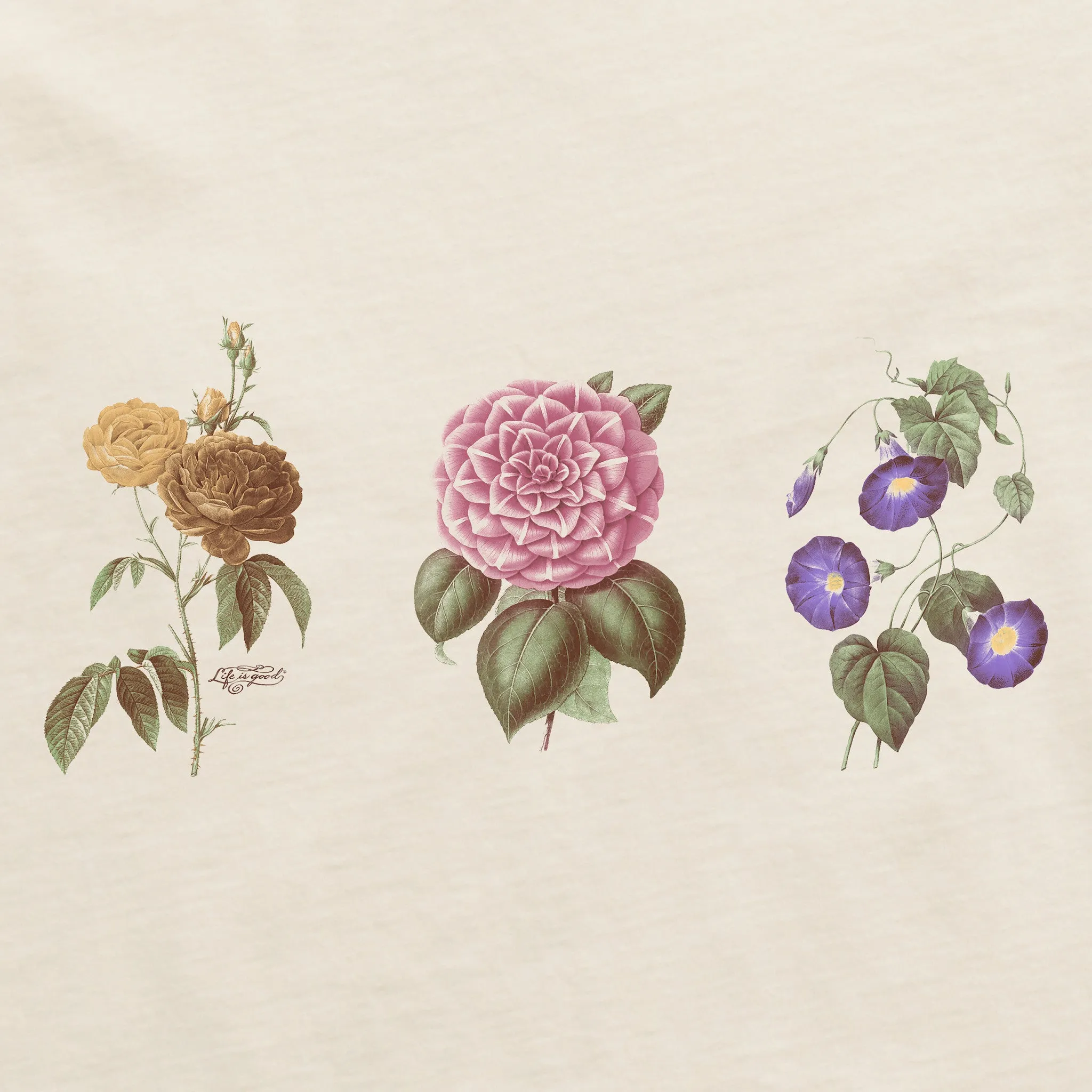 Women's Antique Botanicals Short Sleeve Crusher Boxy Tee Life is Good