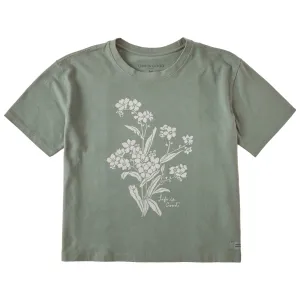 Women's Antique Flowers Short Sleeve Crusher Boxy Tee Life is Good