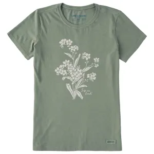 Women's Antique Flowers Short Sleeve Crusher Tee Life is Good