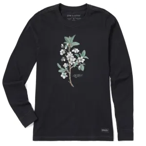 Women's Antique Plum Blossom Painting Long Sleeve Crusher Tee Life is Good
