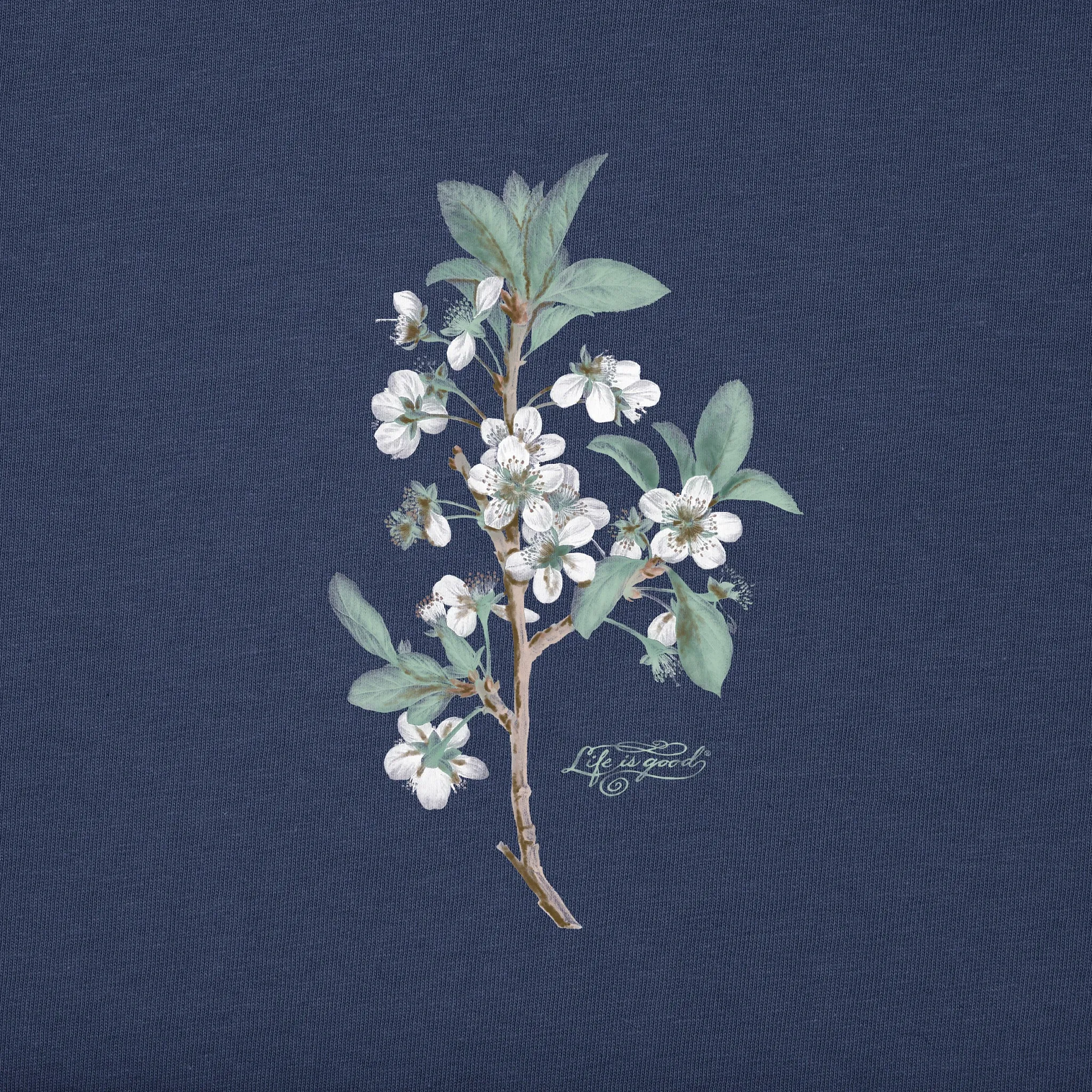 Women's Antique Plum Blossom Painting Short Sleeve Tee Life is Good