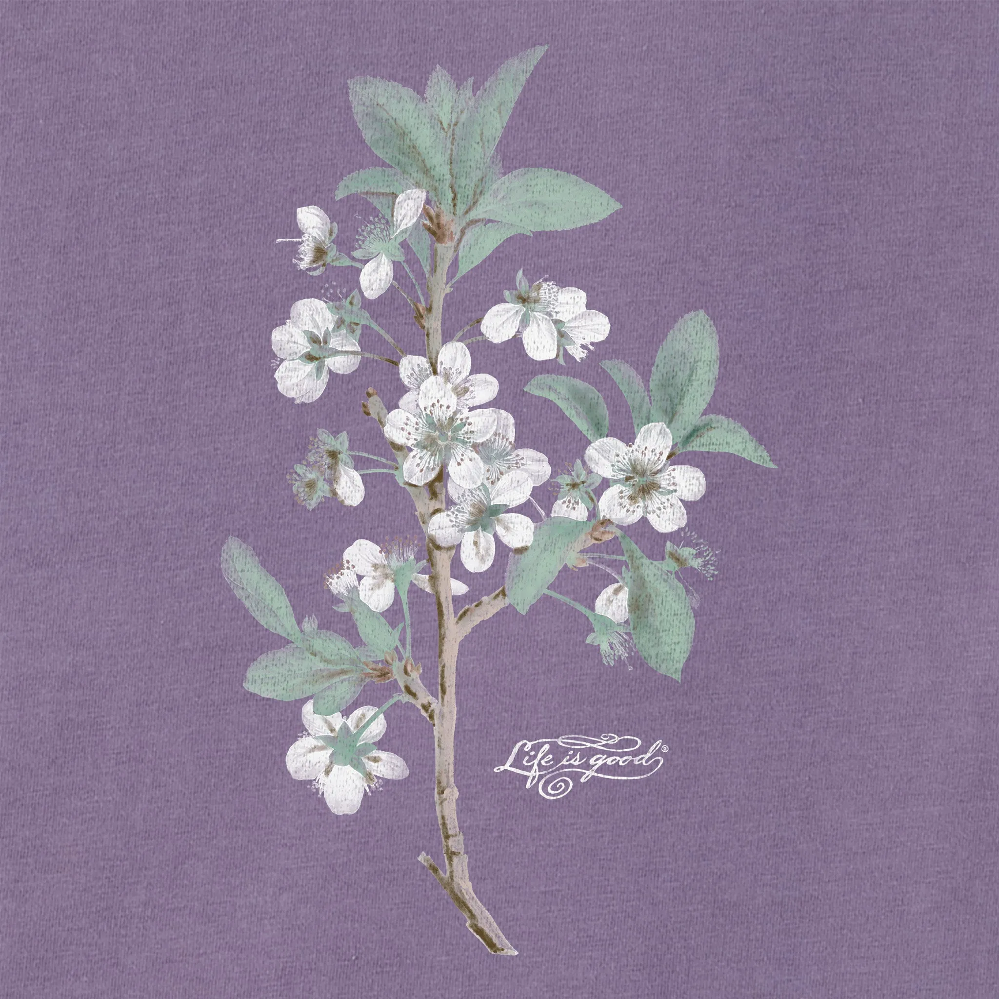 Women's Antique Plum Blossom Painting Short Sleeve Tee Life is Good