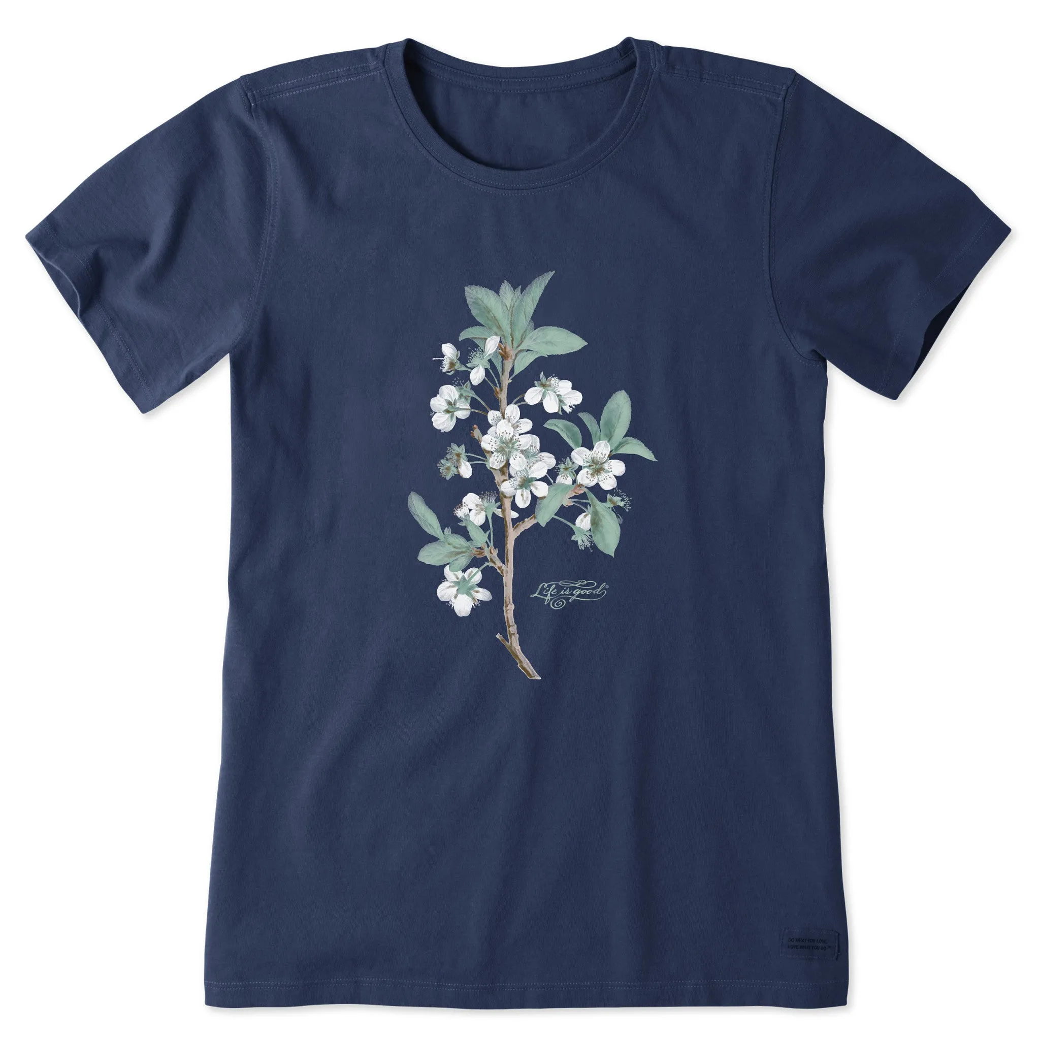 Women's Antique Plum Blossom Painting Short Sleeve Tee Life is Good