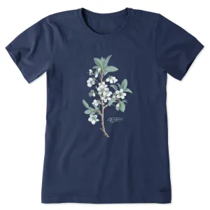 Women's Antique Plum Blossom Painting Short Sleeve Tee Life is Good