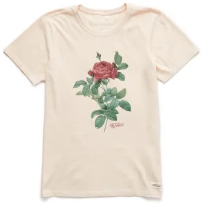 Women's Antique Rose Painting Short Sleeve Crusher Tee Life is Good