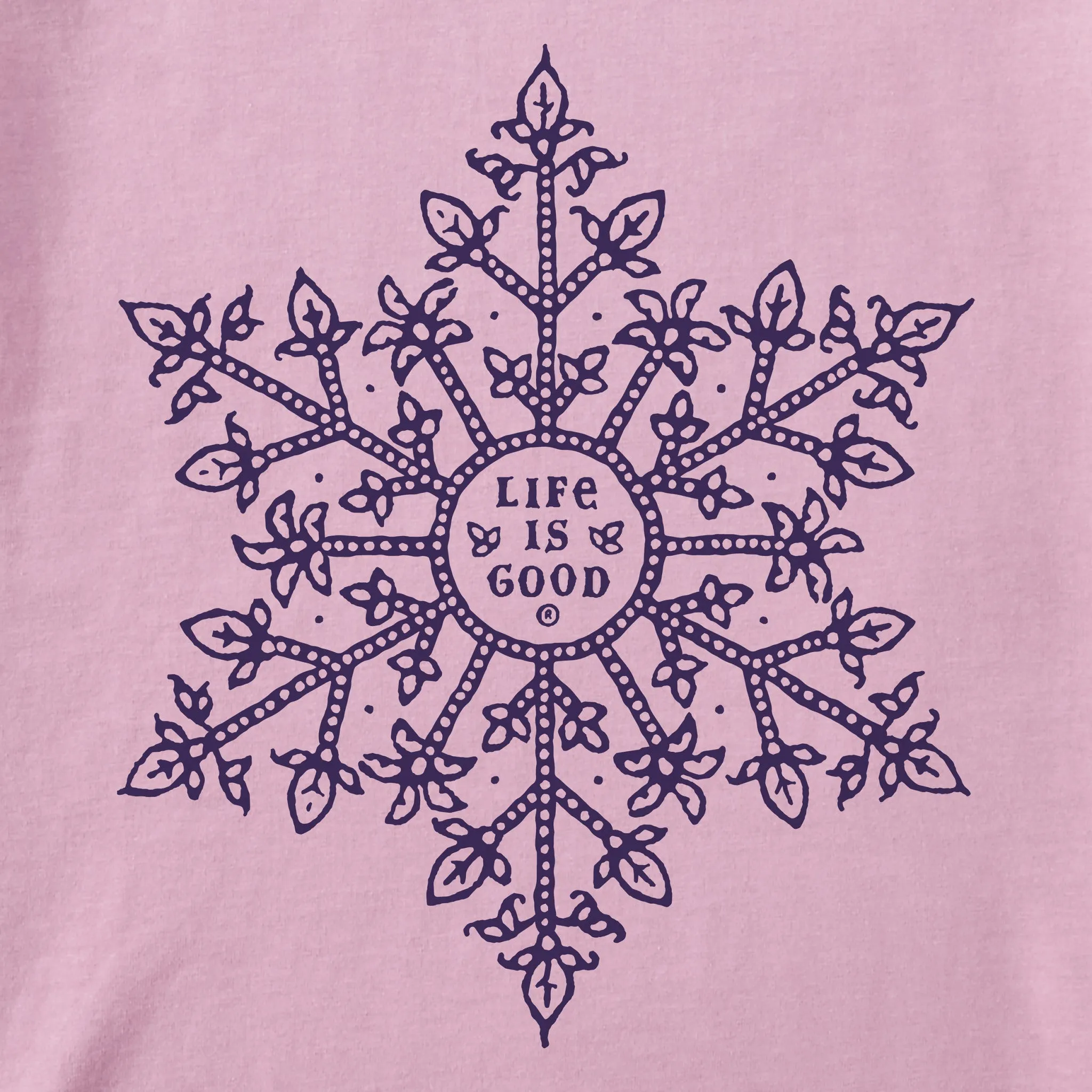 Women's Antique Snowflake Long Sleeve Crusher Tee Life is Good