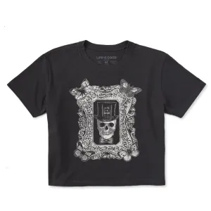 Women's Antique Treat Every Day Skull Short Sleeve Crusher Boxy Tee Life is Good