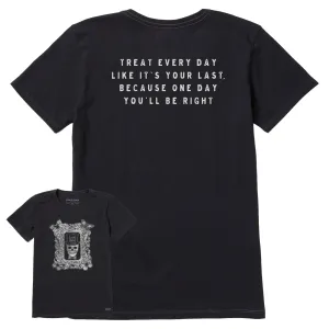 Women's Antique Treat Every Day Skull Short Sleeve Crusher Tee Life is Good