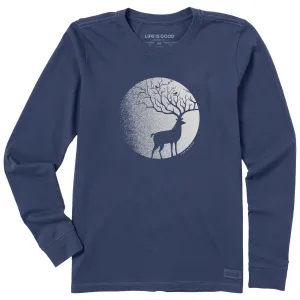 Women's Antlers in the Moonlight Long Sleeve Crusher Tee Life is Good