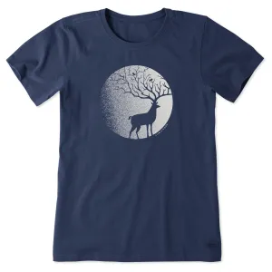 Women's Antlers in the Moonlight Short Sleeve Crusher Tee Life is Good