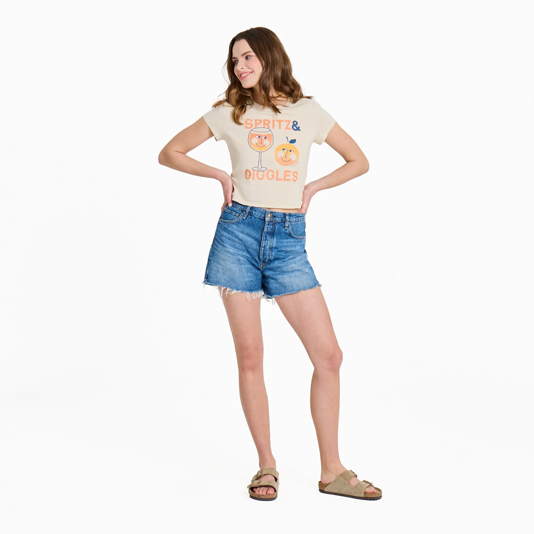 Women's Aperol Spritz and Giggles Crusher-LITE Shrunken Tee Life is Good