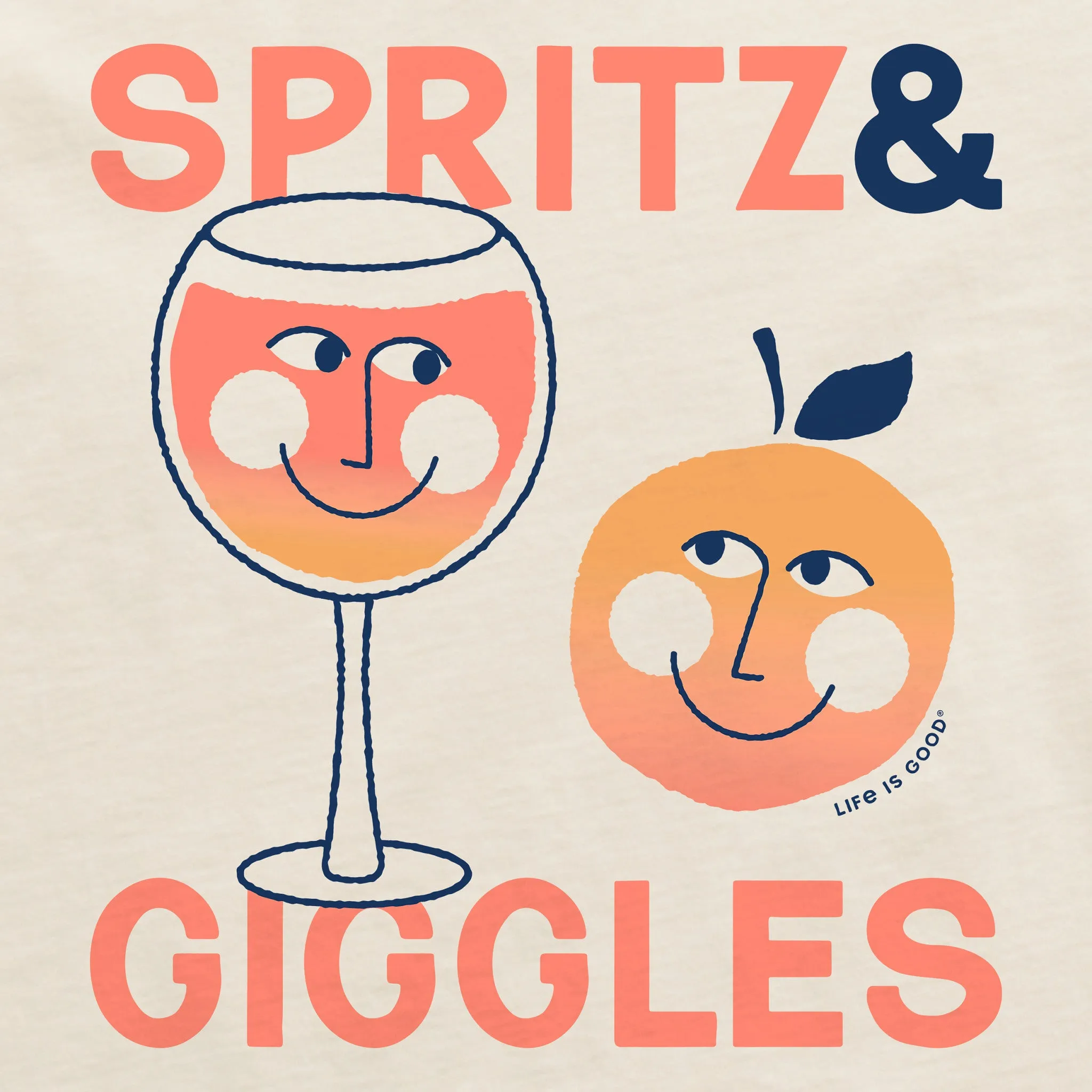 Women's Aperol Spritz and Giggles Crusher-LITE Shrunken Tee Life is Good
