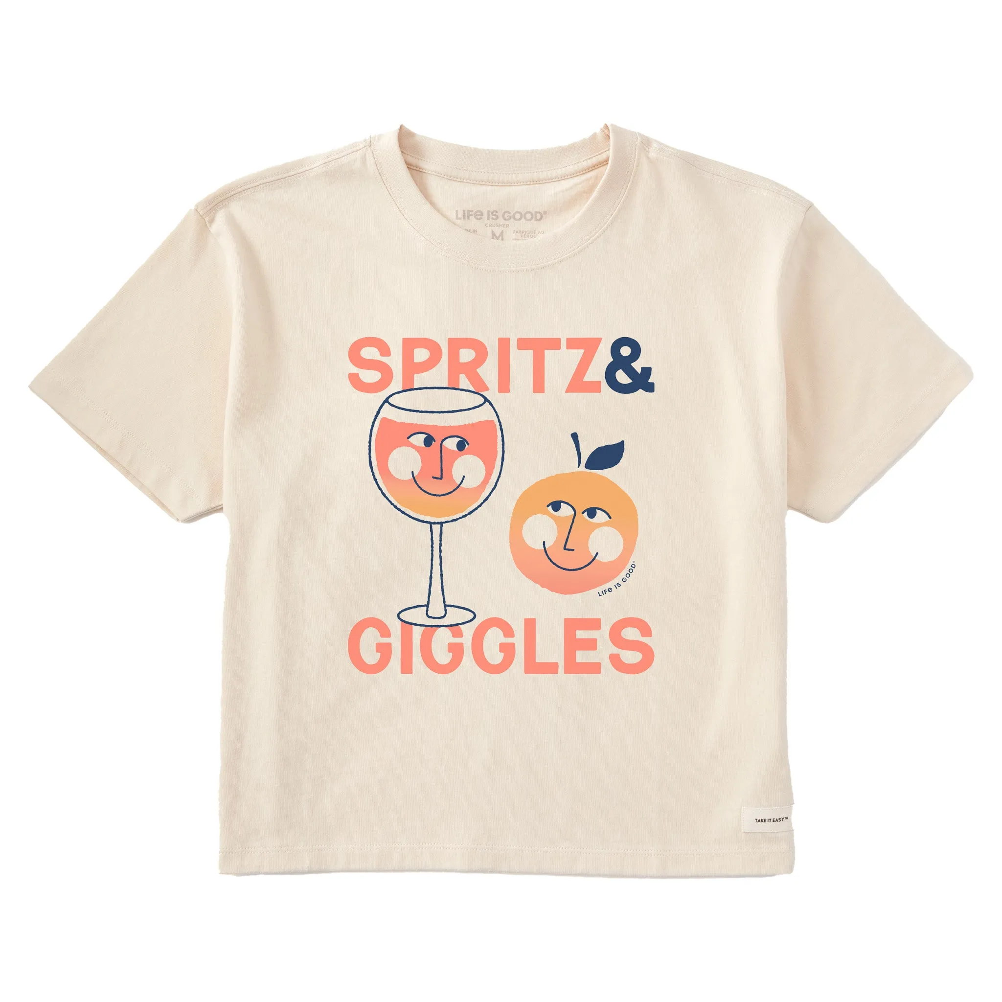 Women's Aperol Spritz and Giggles Short Sleeve Crusher Boxy Tee Life is Good