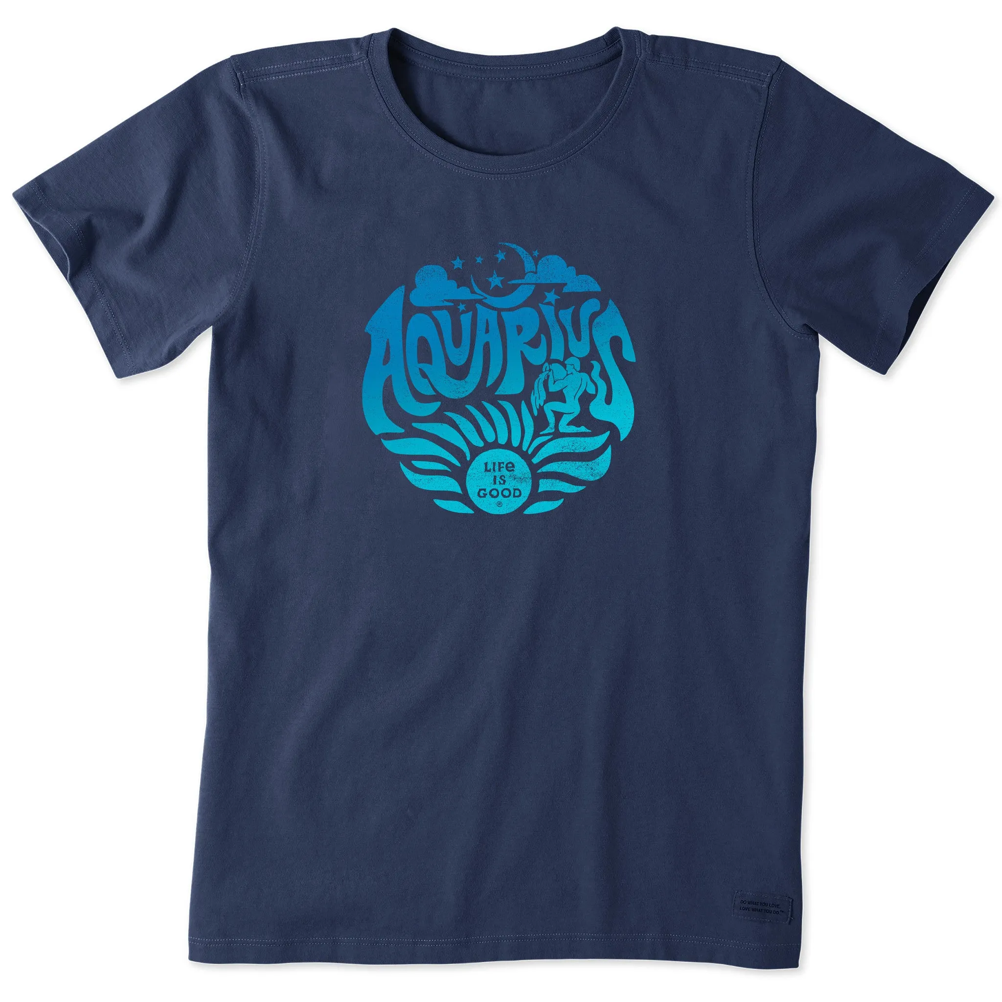 Women's Aquarius Zodiac Vibes Short Sleeve Crusher Tee Life is Good