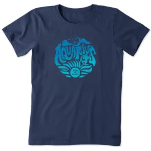 Women's Aquarius Zodiac Vibes Short Sleeve Crusher Tee Life is Good