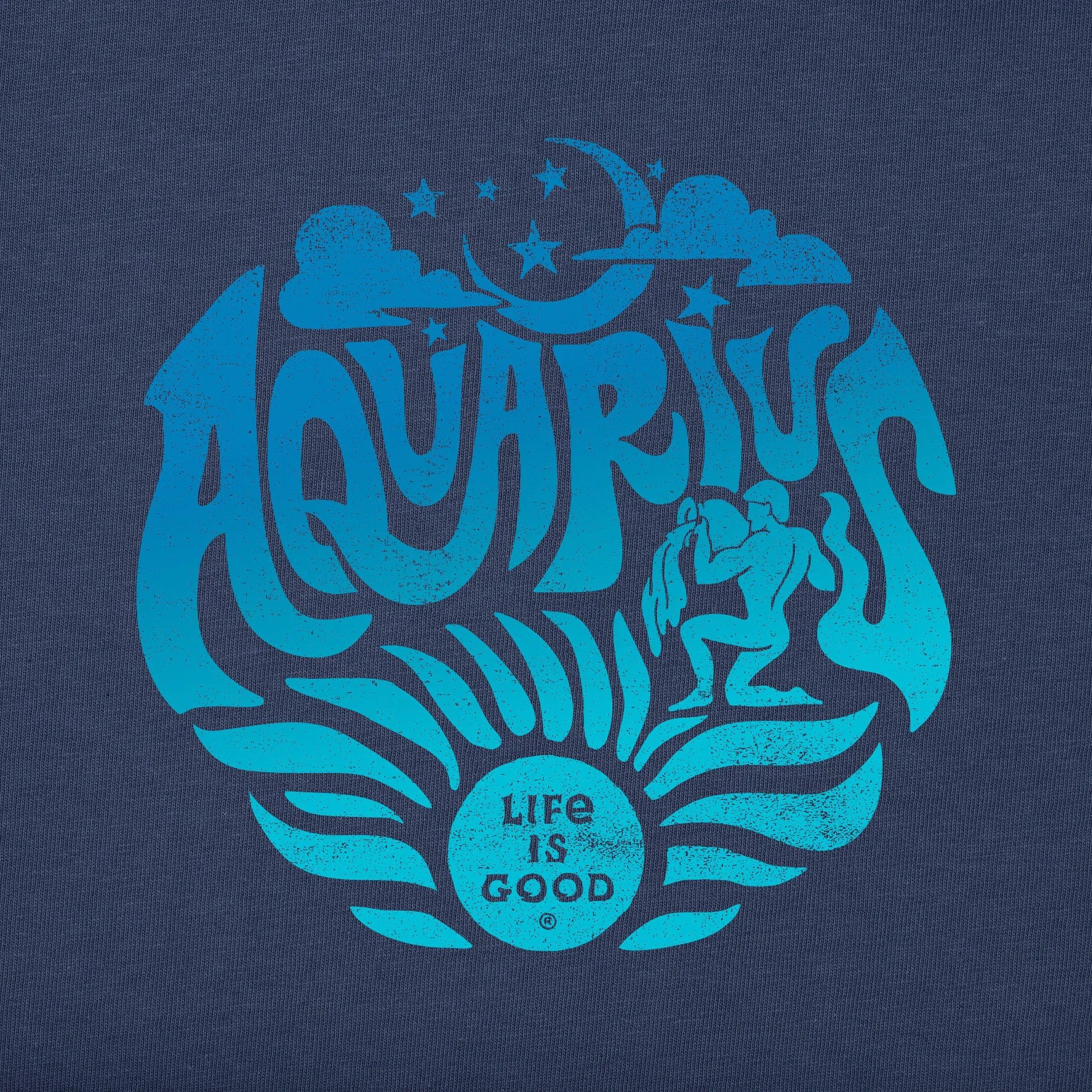 Women's Aquarius Zodiac Vibes Short Sleeve Crusher Tee Life is Good