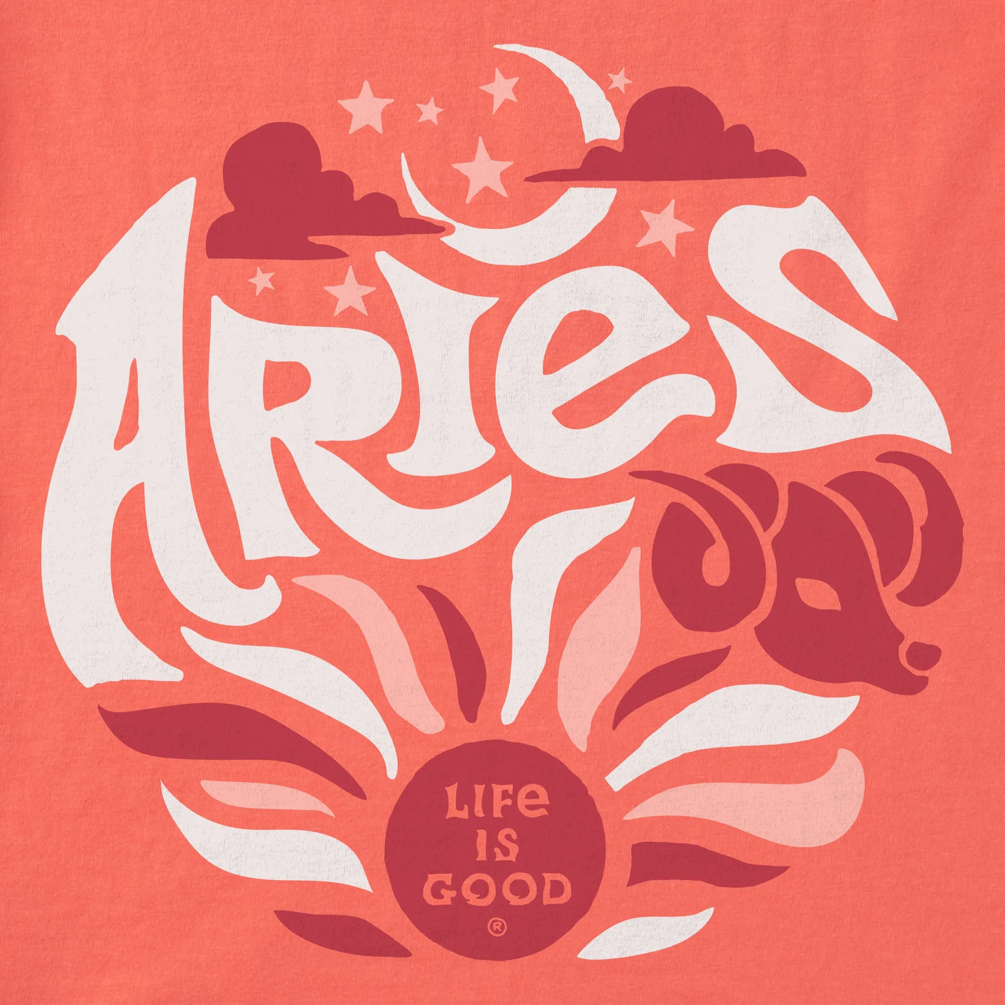Women's Aries  Zodiac Vibes Short Sleeve Crusher Boxy Tee Life is Good