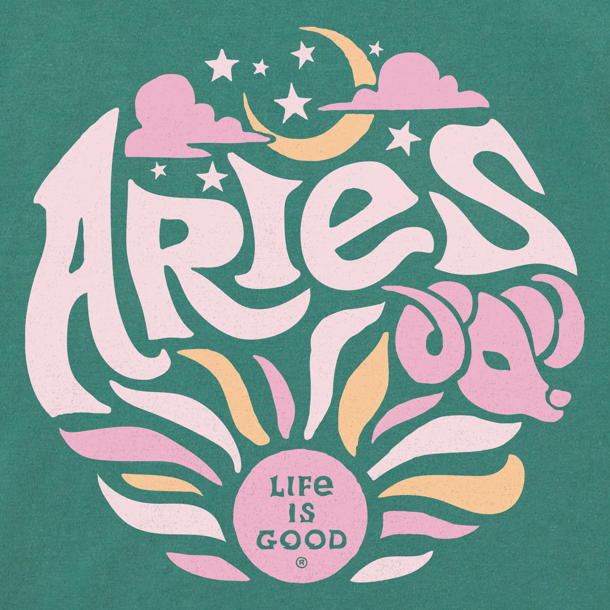 Women's Aries  Zodiac Vibes Short Sleeve Crusher Boxy Tee Life is Good