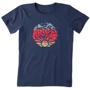 Women's Aries  Zodiac Vibes Short Sleeve Crusher Tee Life is Good