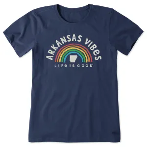 Women's Arkansas Rainbow Vibes Short Sleeve Crusher Tee Life is Good