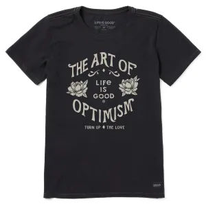 Women's Art of Optimism Peonies Short Sleeve Tee Life is Good