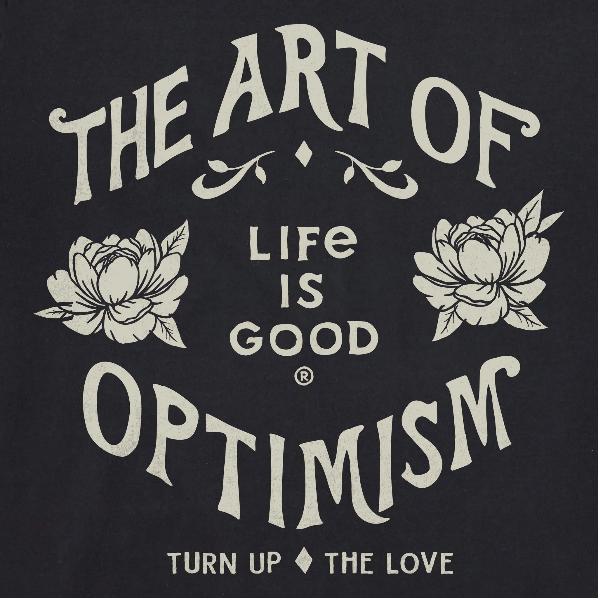 Women's Art of Optimism Peonies Short Sleeve Tee Life is Good