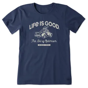 Women's Art of Optimism Truck Short Sleeve Tee Life is Good