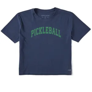 Women's Athletic Pickleball Short Sleeve Crusher Boxy Tee Life is Good