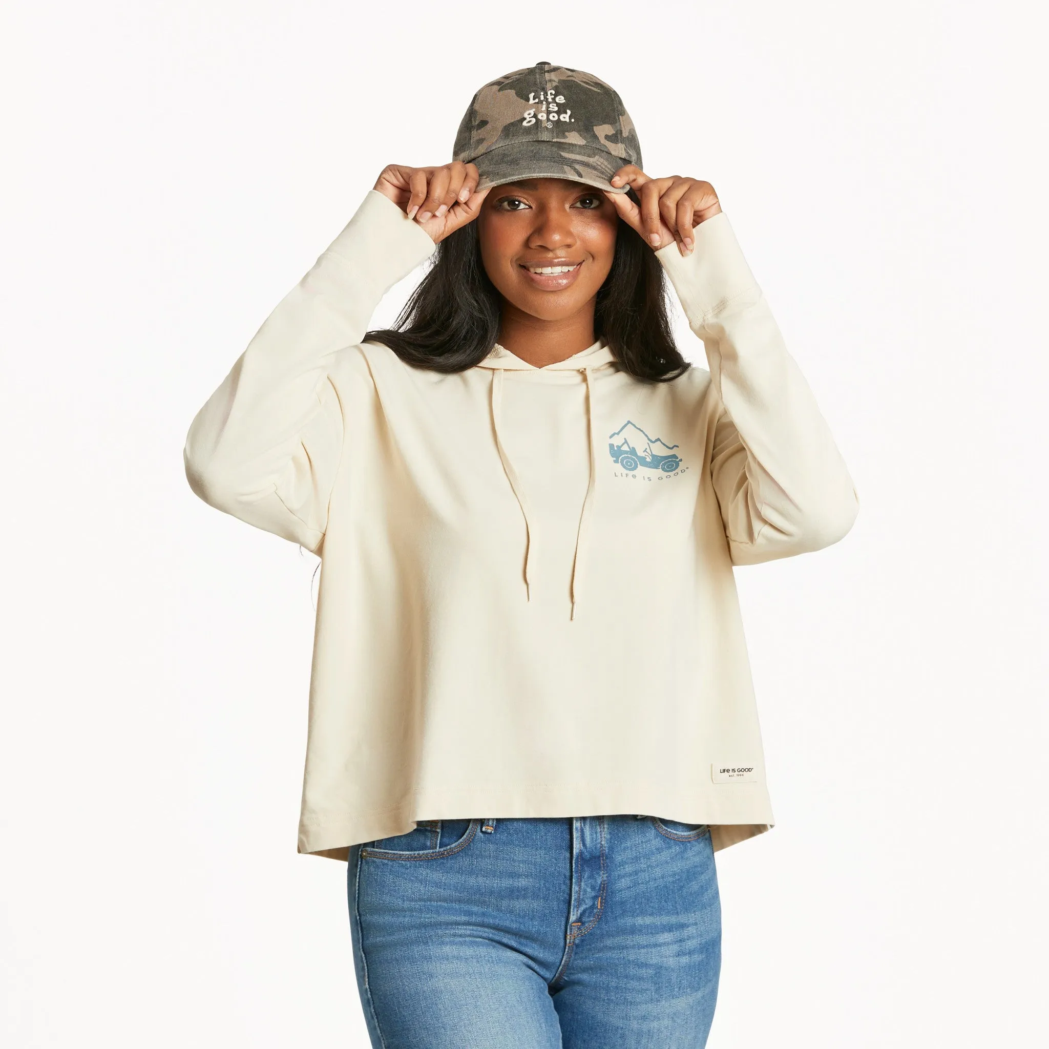 Women's ATV Wander Crusher-FLEX Boxy Hoodie Life is Good