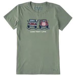 Women's ATV's Land that I Love Short Sleeve Crusher Tee Life is Good