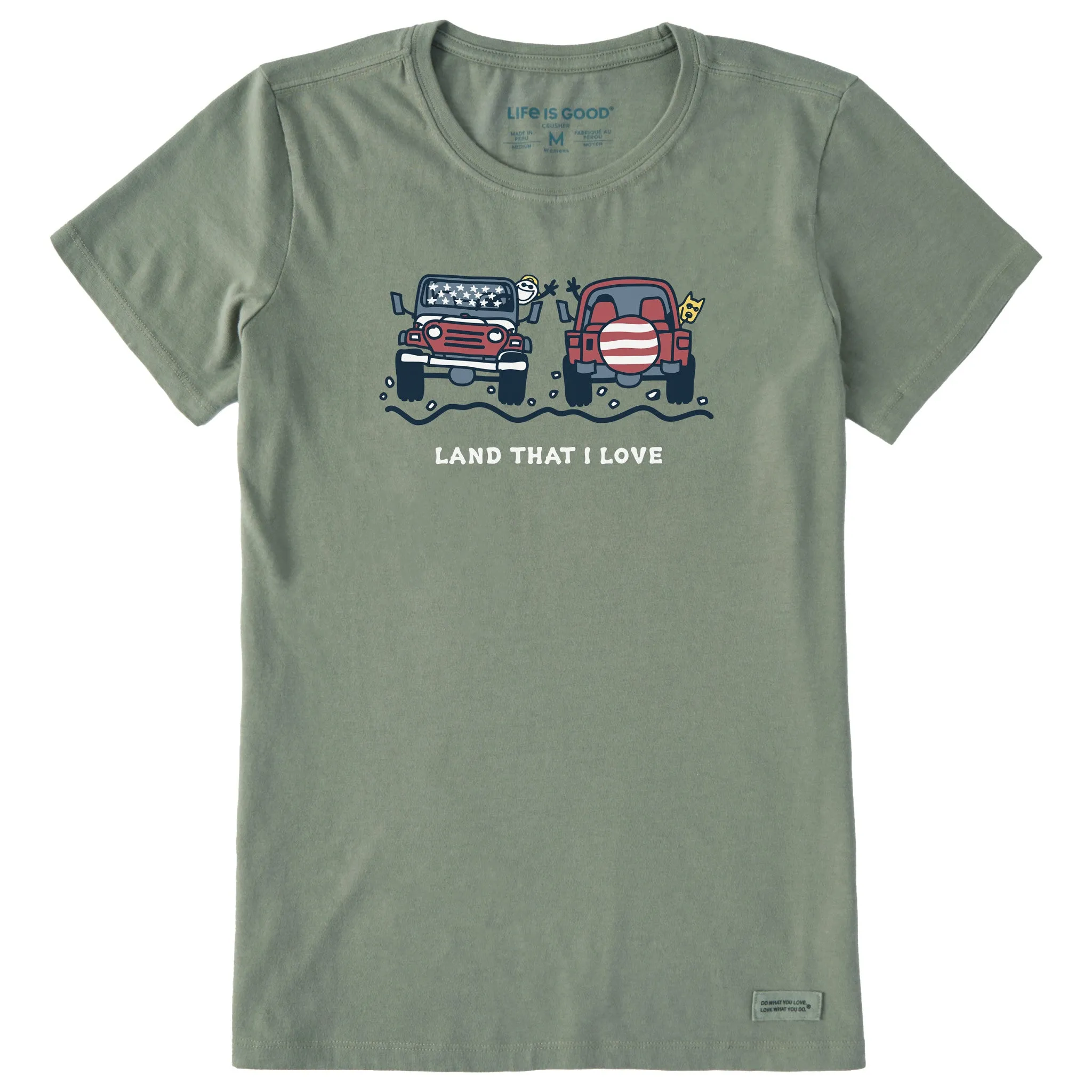 Women's ATV's Land that I Love Short Sleeve Crusher Tee Life is Good