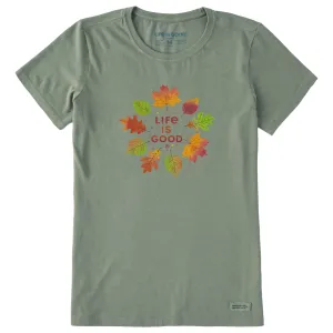 Women's Autumn Circle Short Sleeve Crusher Tee Life is Good