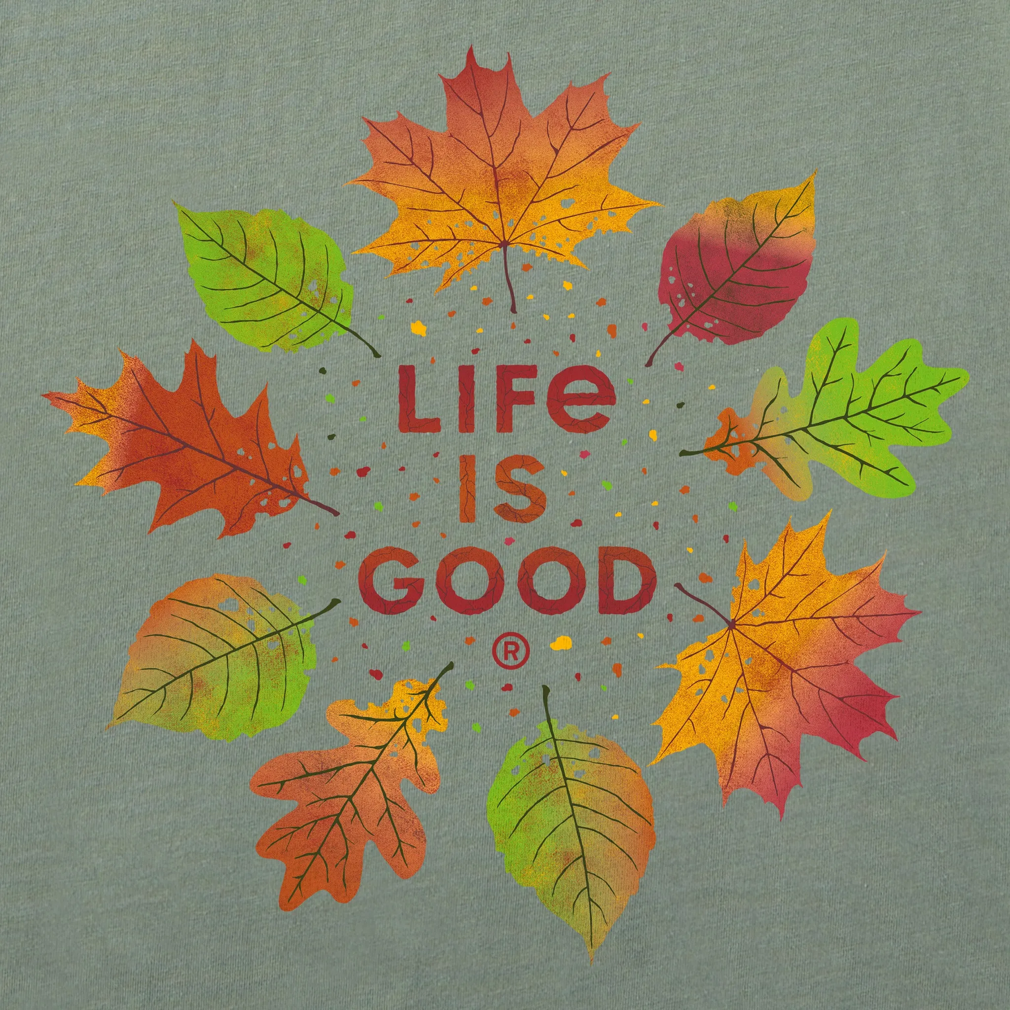 Women's Autumn Circle Short Sleeve Crusher Tee Life is Good