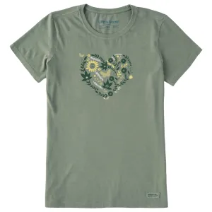 Women's Autumn Heart Short Sleeve Crusher Tee Life is Good