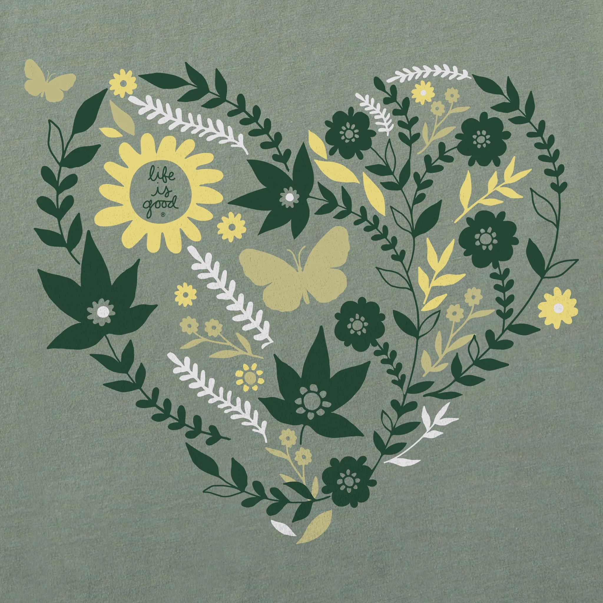Women's Autumn Heart Short Sleeve Crusher Tee Life is Good