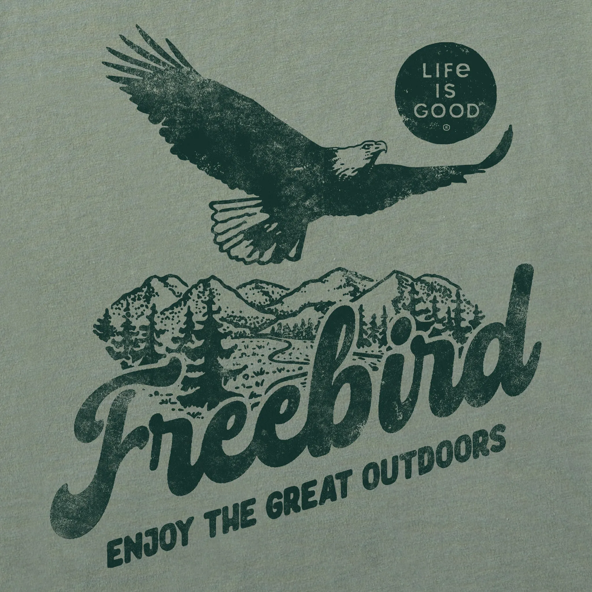 Women's Bald Eagle Freebird Short Sleeve Crusher Boxy Tee Life is Good