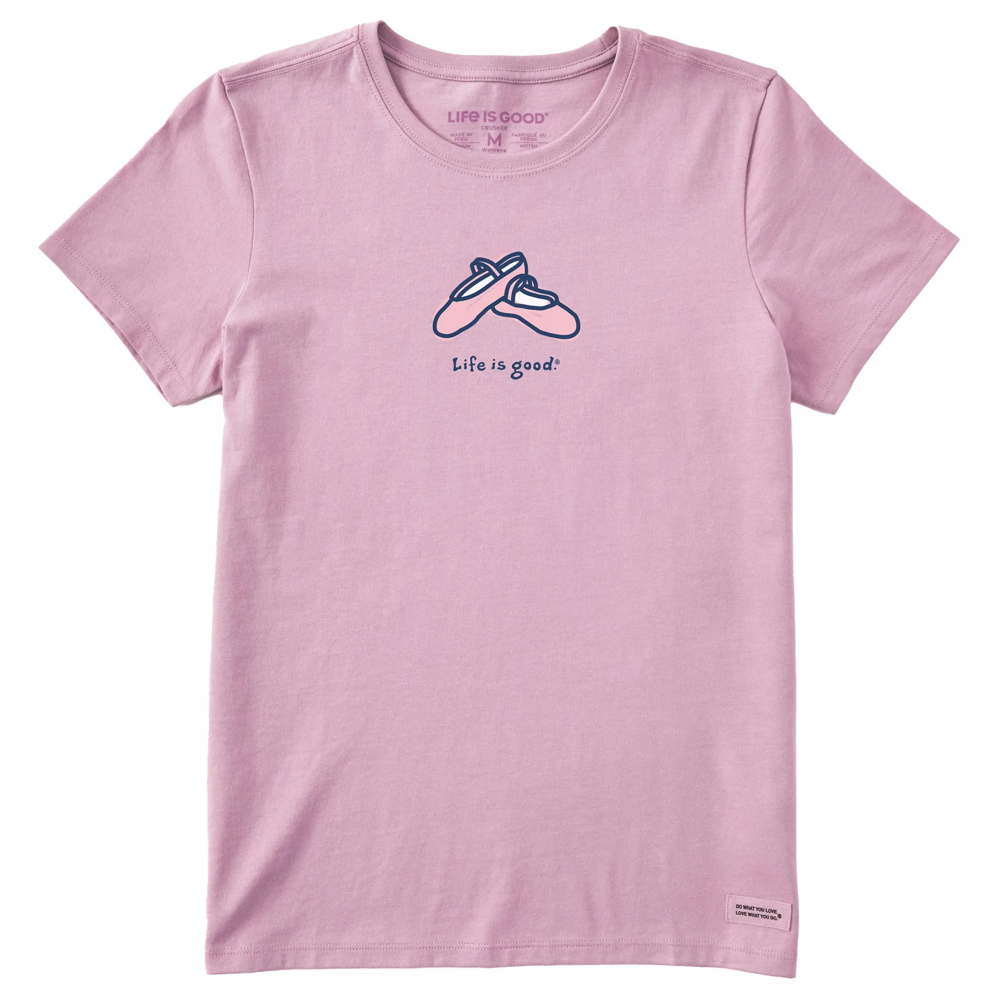 Women's Ballet Slippers Short Sleeve Crusher Tee Life is Good