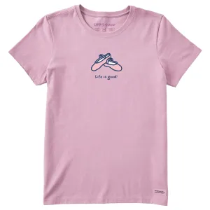 Women's Ballet Slippers Short Sleeve Crusher Tee Life is Good