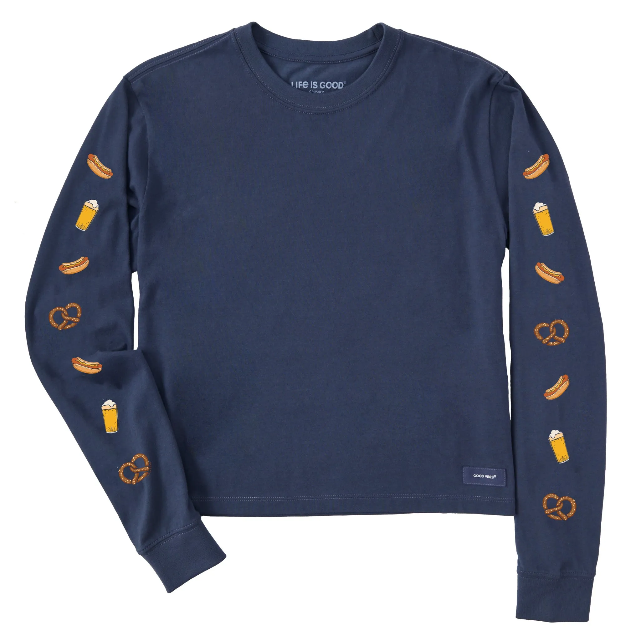 Women's Ballpark Snacks Long Sleeve Crusher Boxy Tee Life is Good