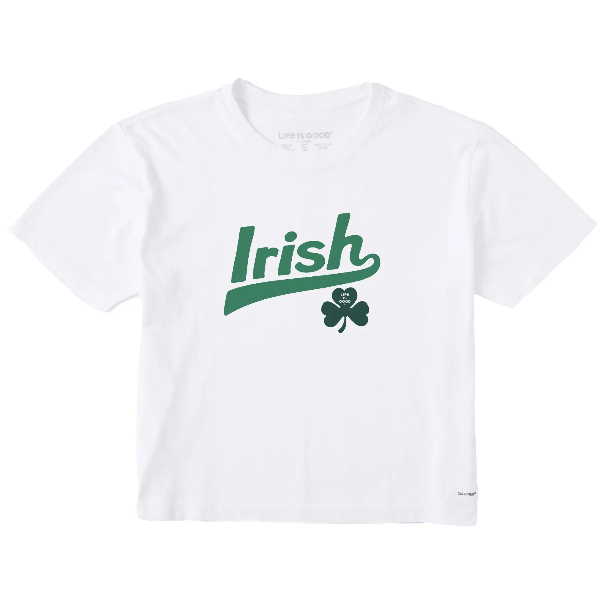 Women's Ballyard Irish Clover Short Sleeve Crusher Boxy Tee Life is Good