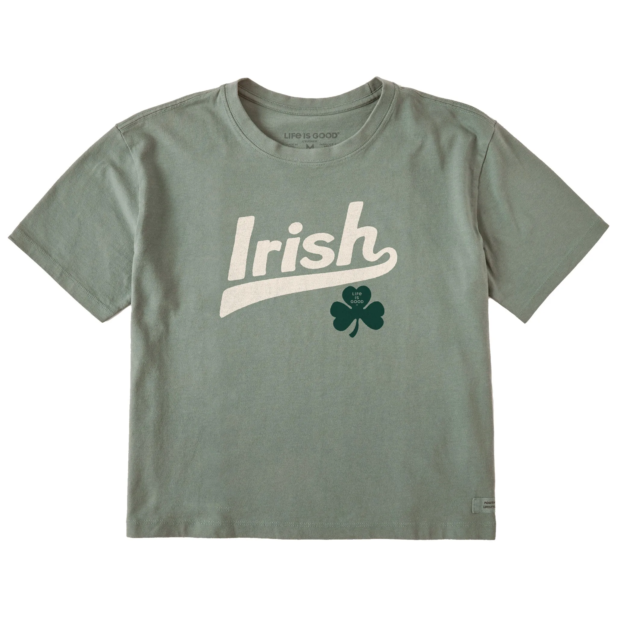 Women's Ballyard Irish Clover Short Sleeve Crusher Boxy Tee Life is Good