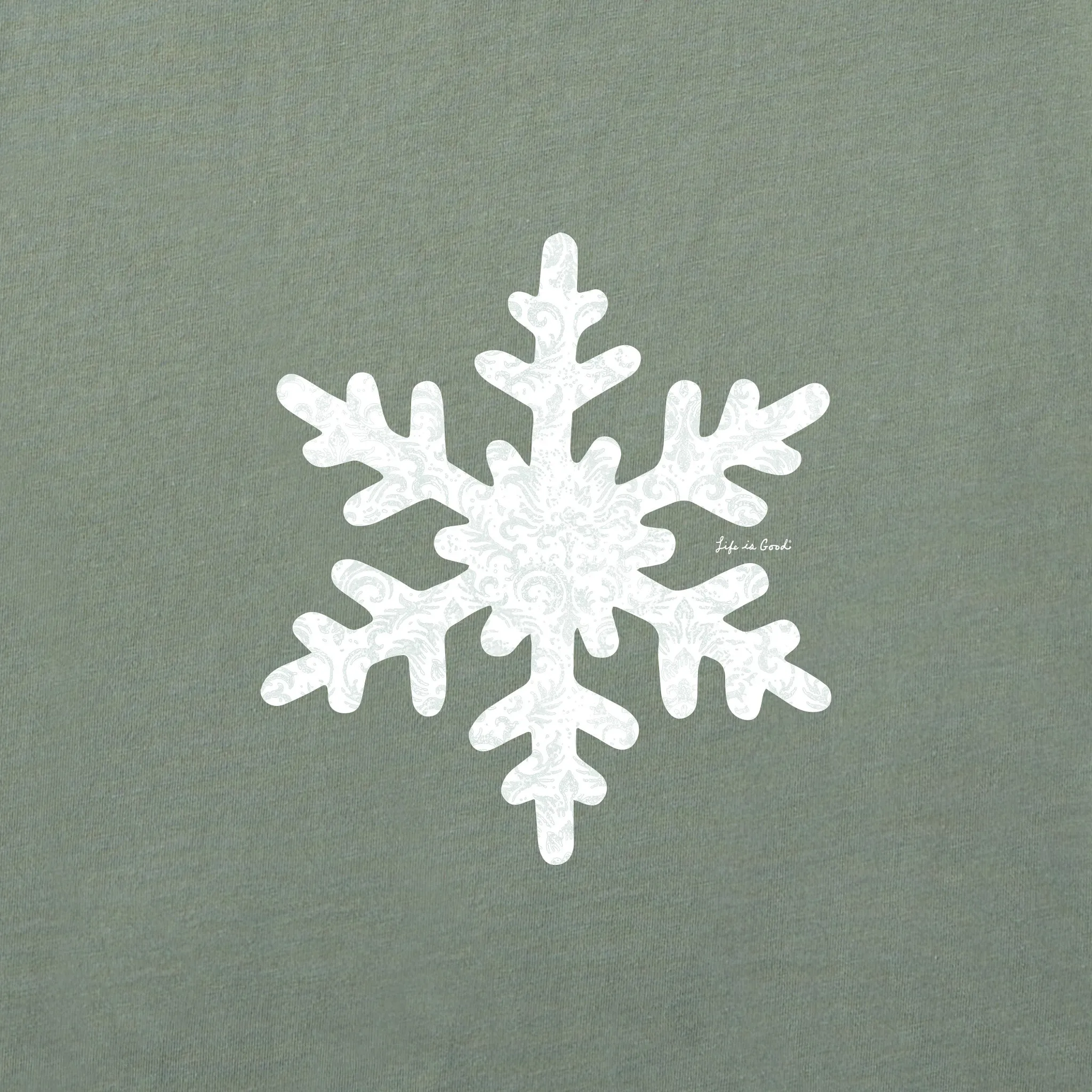Women's Baroque Snowflake Long Sleeve Crusher Tee Life is Good