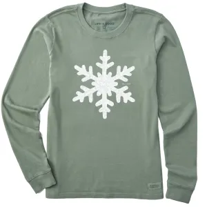 Women's Baroque Snowflake Long Sleeve Crusher Tee Life is Good