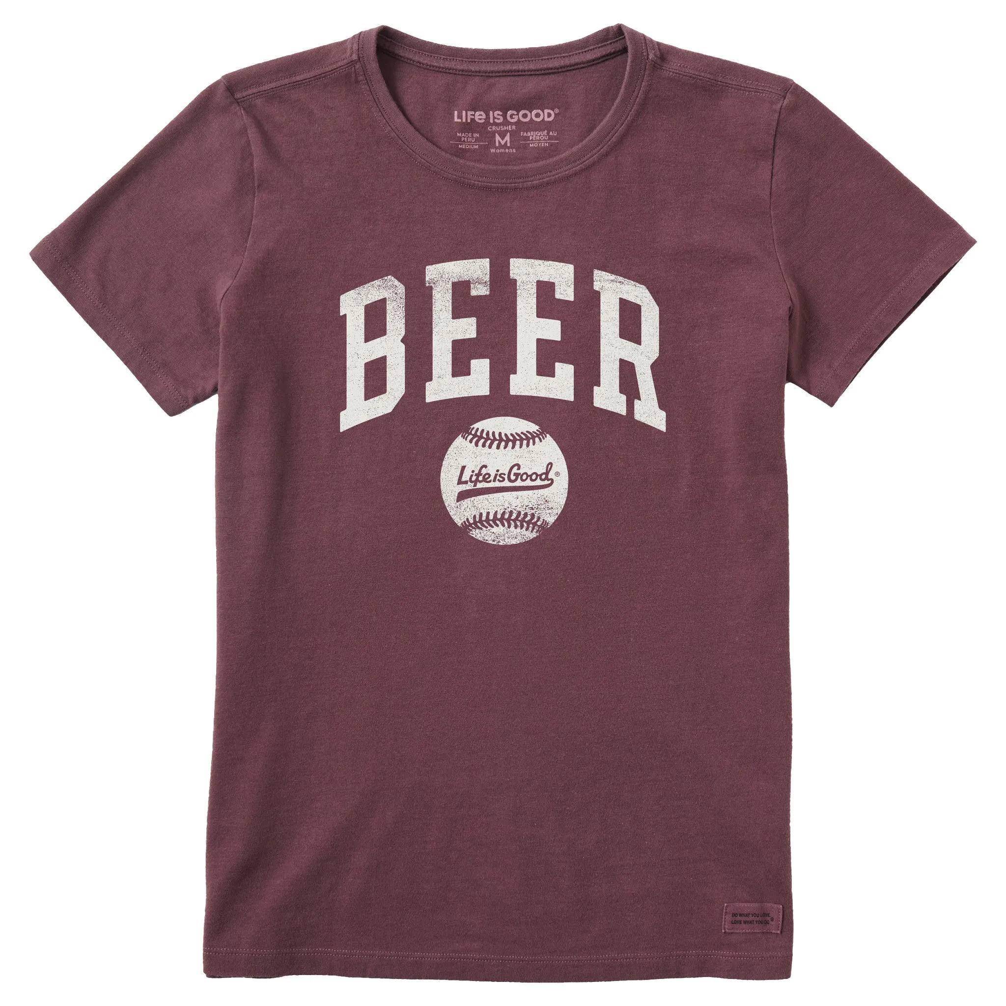 Women's Baseball Beer Short Sleeve Crusher Tee Life is Good