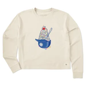 Women's Baseball Ice Cream Long Sleeve Crusher Boxy Tee Life is Good