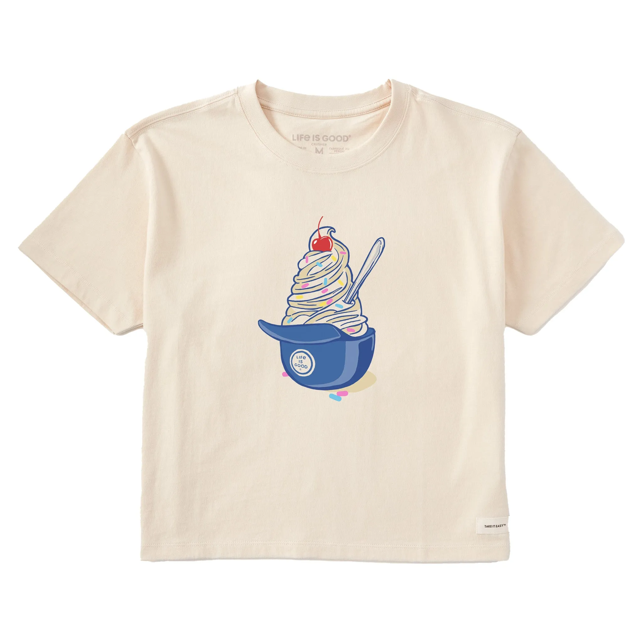 Women's Baseball Ice Cream Short Sleeve Crusher Boxy Tee Life is Good