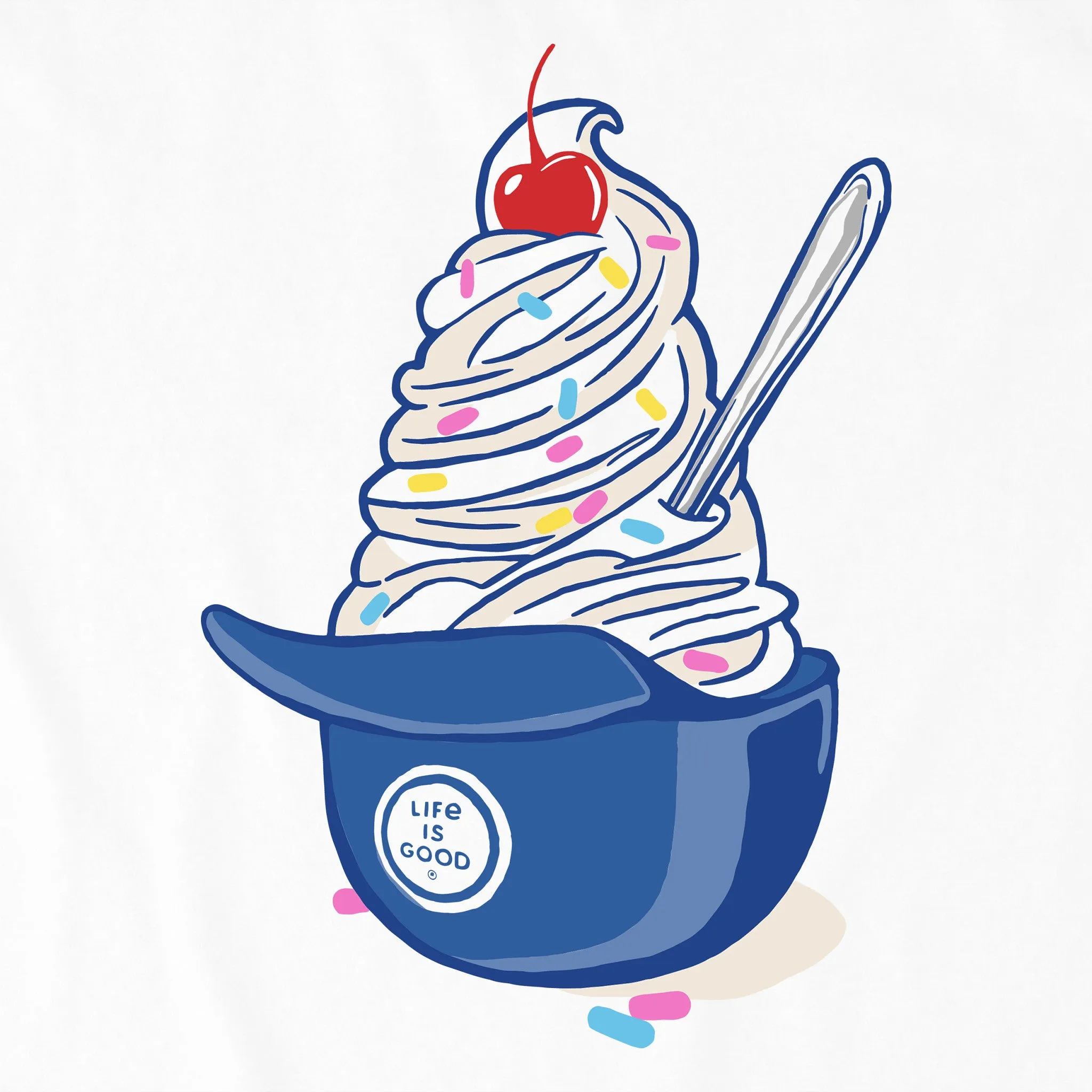 Women's Baseball Ice Cream Short Sleeve Crusher Boxy Tee Life is Good