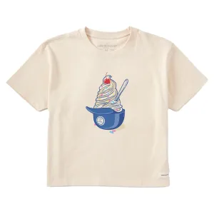 Women's Baseball Ice Cream Short Sleeve Crusher Boxy Tee Life is Good